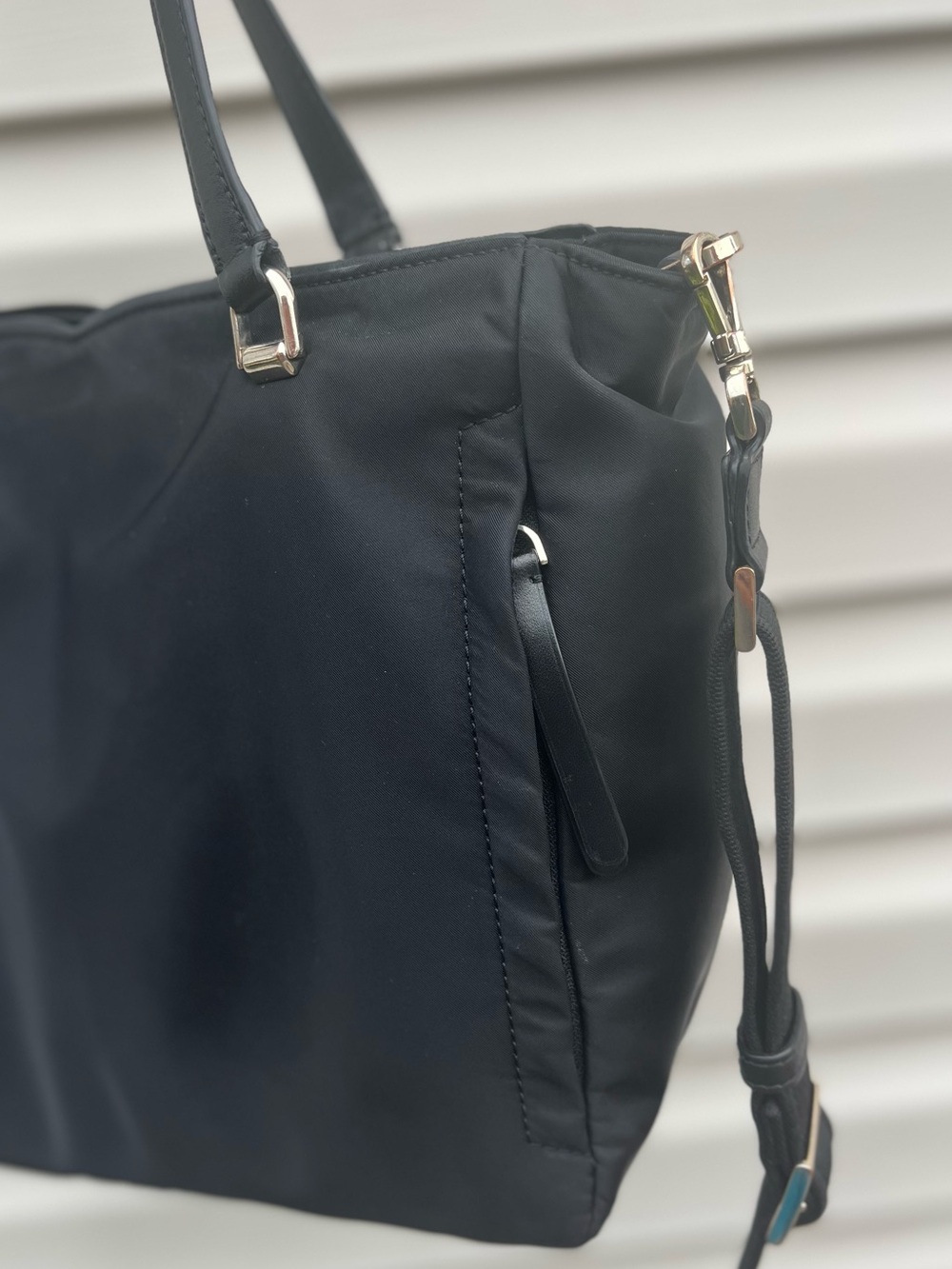 Kate Spade Jae Medium Nylon Satchel Crossbody Bag Black - Picture 4 of 15